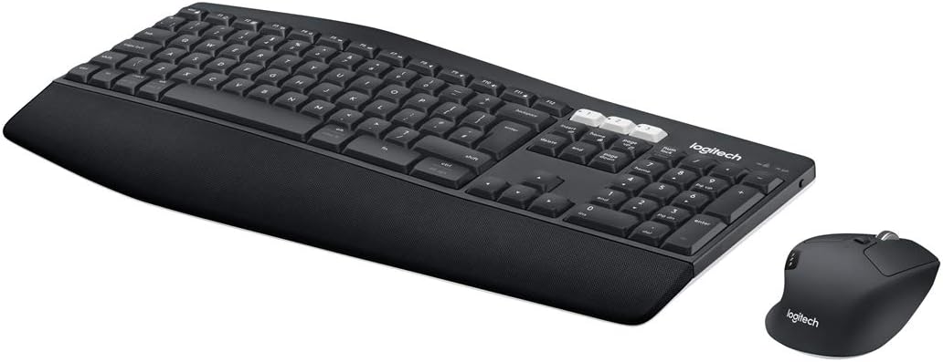 MK850 Kablosuz Performans Klavye Mouse Seti, Avuç İçi Destekli Klavye, Kıvrımlı Mouse, Çoklu Cihaz Özelliği, 10 m Kullanım Mesafesi, Tam Boyutlu Sessiz Türkçe Q Klavye, Siyah