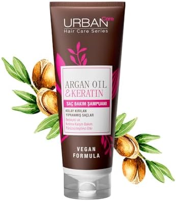 Argan Yağı & Keratin Kolay Kırılan Yıpranmış Saçlara Özel Saç Bakım Şampuanı 250 ml- Vegan