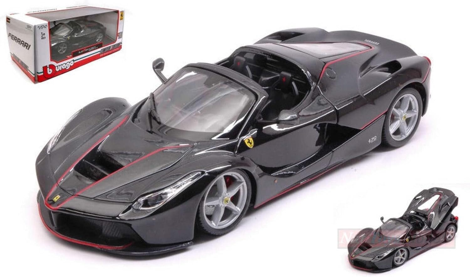 Alternative view of Burago BU26022BK Ferrari La Ferrari Aperta 1: 24 Modellino döküm model