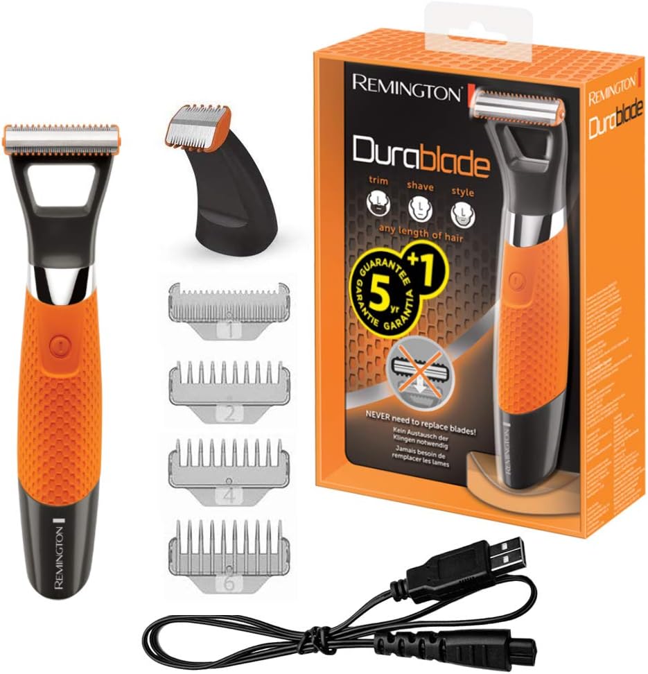 Durablade Pro Sakal Kesme Makinesi, ıslak ve kuru kullanım, lityum pille kablosuz kullanım, kablo ve elektrik fişi dahil USB şarj işlevi MB070