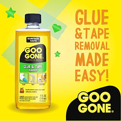 Goo Gone Tutkal ve Bant Yapıştırıcı Sökücü - 4oz Yapıştırıcıları Çıkarır Çıkartmalar Crayon Sakız Pencere Çıkartmaları Glitter Etiketler ve Daha Fazlası