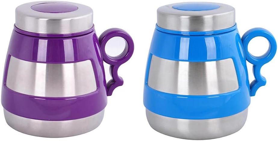 Alternative view of AND431 İçi Dışı Çelik Plastik Desenli Kupa Mug, Mavi/Mor
