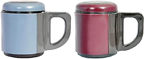 Alternative view of AND430 İçi Çelik Dışı Plastik Kupa Mug, Kırmızı/ Mavi, 500 mg