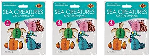 Sea Creatures Petek Parti Süslemeleri - 3'lü Paket