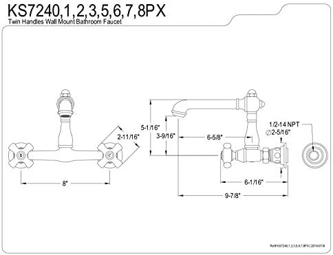 KS7241PX İngiliz Country Vessel Lavabo Musluğu, Cilalı Krom