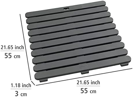İç ve Dış Mekan Banyo Paspası Gri 55 x 55 cm Duş Paspası, Duş Paspası, Banyo Paspası, Yüzme Havuzu Paspası, Kaymaz Yapılı Sauna Paspası Gri