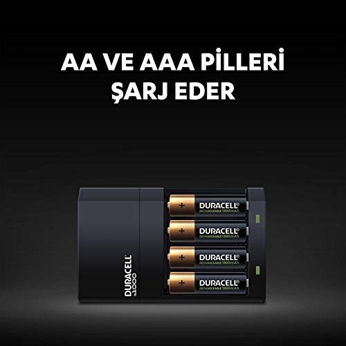 CEF 14 Pil Şarj Cihazı, 4 saat (1 adet) ve Şarj Edilebilir AA ve AAA Pil (2'şer adet)