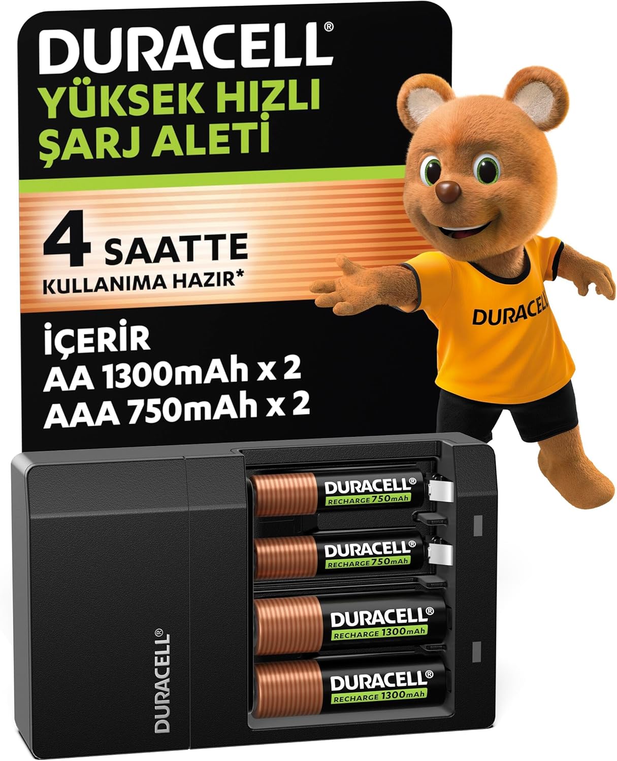 Alternative view of CEF 14 Pil Şarj Cihazı, 4 saat (1 adet) ve Şarj Edilebilir AA ve AAA Pil (2'şer adet)