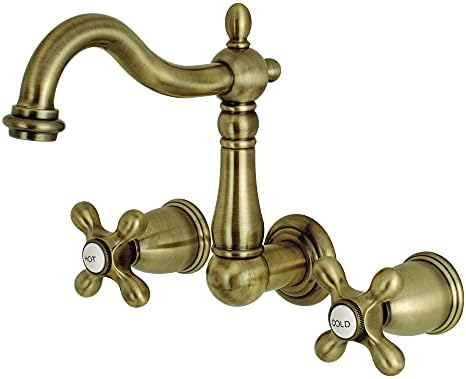 Ks1253Ax 20,32 cm Merkez Duvara Monte Gemi Lavabo Musluğu, Pirinç, 6-3/8 inç Ağız Erişiminde