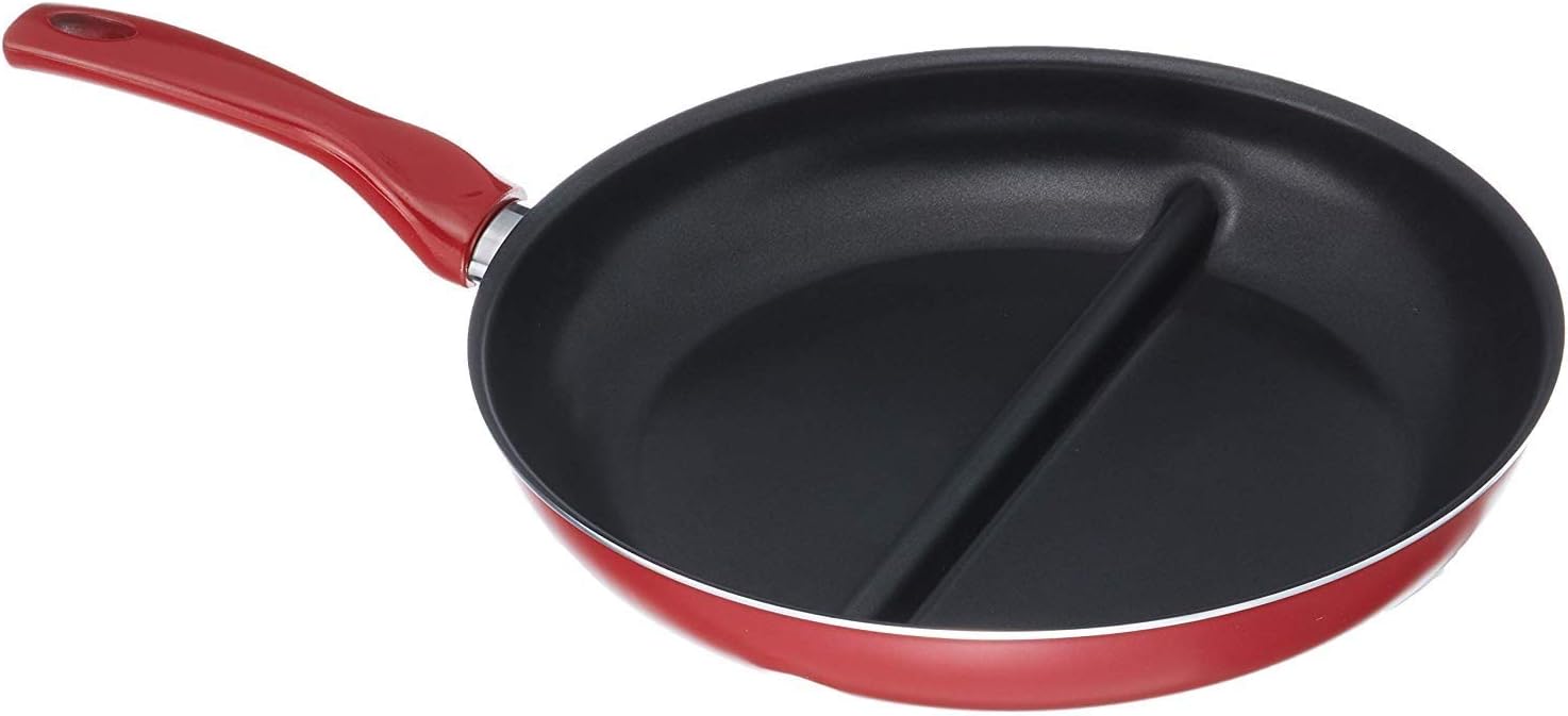 Redio 30 Cm Cingöz Çift Bölmeli Tava, Kırmızı
