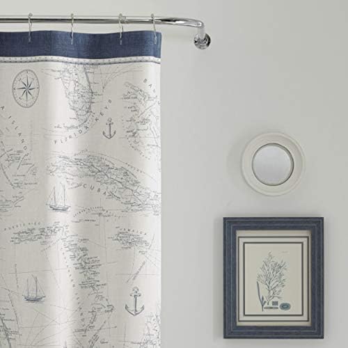Alternative view of Bahama - Duş Perdesi, Kumaş Duş Perdesi, Dayanıklı ve Orta Ağırlıkta Banyo Dekoru (Karayip Denizi Mavisi, 72" x 72"), USHS6A1044824