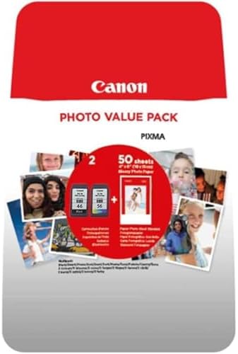 PG-46/CL-56 Orijinal PHOTO VALUE PACK 9059B003, 300 Sayfa Baskı, Kırmızı