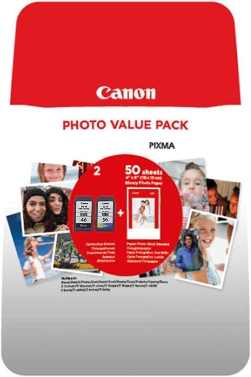 Alternative view of PG-46/CL-56 Orijinal PHOTO VALUE PACK 9059B003, 300 Sayfa Baskı, Kırmızı