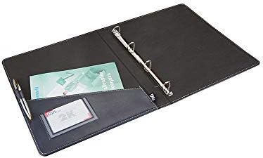 2K 503L Deri, 4 Halka Mekanizmalı Klasör Lacivert, A4