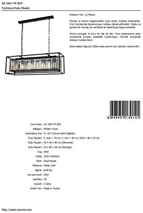 Alternative view of 60029 Modern Avize, 60 w, Siyah