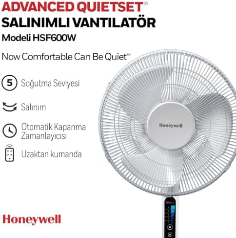 Alternative view of HONEYWELL Advanced QuietSet HSF600 Ayaklı Vantilatör, 5 HIz Ayarı, Zamanlayıcı Fonksiyonu, 70 Derece Salınım, Yükseklik, Uzaktan Kumandalı - Beyaz