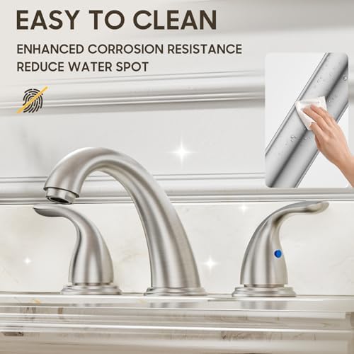 Alternative view of 2 Kulp 3 Delikli Güverte Montajı Fırçalanmış Nikel Yaygın Banyo Bataryası phiestina tarafından, Paslanmaz Çelik Açılır Tahliye Tahliyesi, WF008-5-BN