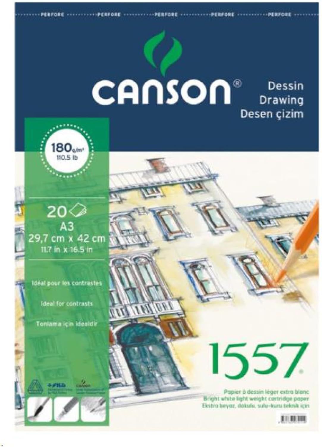 Alternative view of 1557 Resim Ve Çizim Blok 180Gr A4 20Yp Üstten Spiralli Resim Defteri