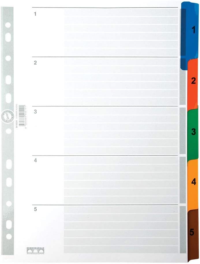 Alternative view of Karton Ayrac Klasik 1-5 Rakam A4