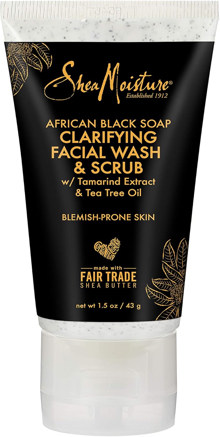 SHEA MOISTURE Afrika Siyah Sabunu Yüz Yıkama ve Peeling 43GR