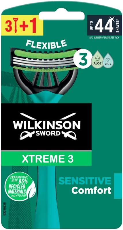 Wilkinson Kılıç Xtreme 3 Hassas Tek Kullanımlık Jilet, 3 adet+1 ücretsiz