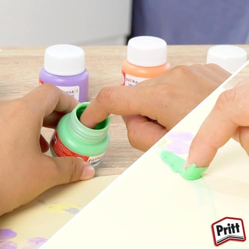 Parmak Boyaları, Su Bazlı Çocuk Boyası, Kolayca Silinebilir Sağlıklı Parmak Boyası, Zararsız Kırtasiye Malzemesi, Yaratıcı Oyun Boyası, 6 Renkli Kutu (6x30ml)