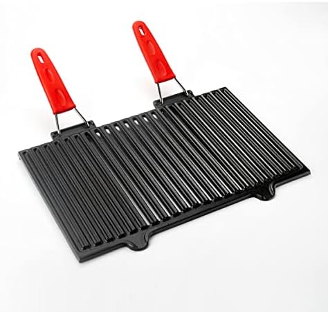 Alternative view of Metal Döküm Mangal Izgarası, Çift Silikon Kulplu, 40 x 25 x 0.7 cm