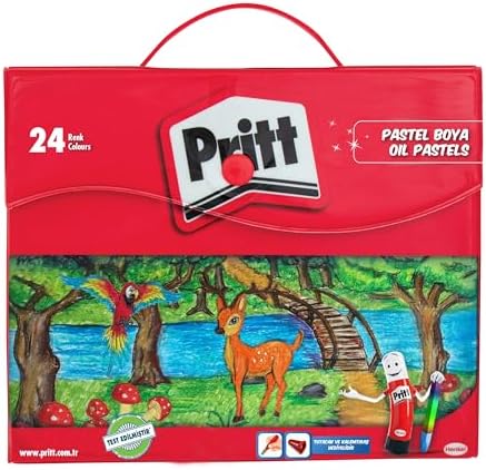 Pastel Boyalar, canlı renkler ve rahat uygulamalı pastel boya, yumuşak çocuk boyası, kolay kullanımlı resim boyası, dayanıklı kırtasiye malzemesi, Çantalı 24 Renk Pastel Boya
