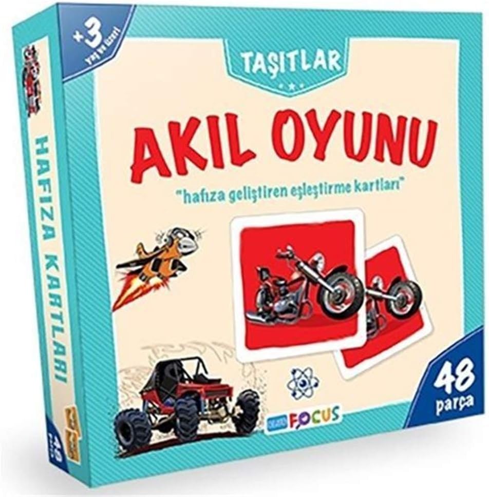 Alternative view of Blue Focus Games KAMPANYALI-Akıl Oyunu - Taşıtlar 48 Parça 3 Yaş ve Üzeri: Hafıza Geliştiren Eşleştirme Kartları