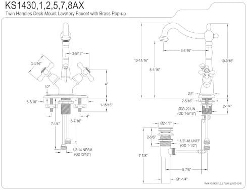 KS1430AX 10 cm Lavabo Musluğu, Mat Siyah, 6-1/2" Ağız Erişiminde