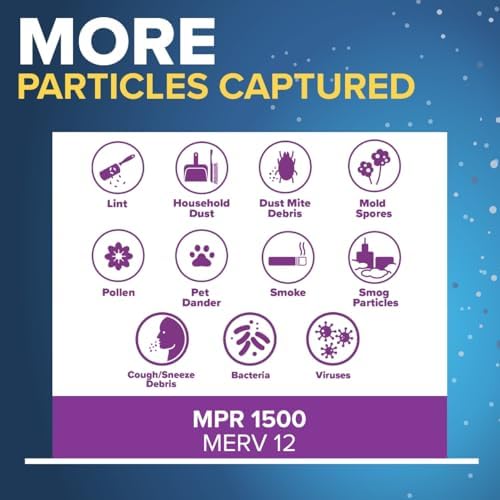 Alternative view of 14x30x1, AC Fırın Hava Filtresi, MPR 1500, Healthy Ultra Alerjen, 2'li Paket (Tam Ölçüler 13,81 x 29,81 x 0,78)