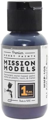 MODELS MMP-108 Q1 Parlama Önleyici Mavi Siyah İkinci Dünya Savaşı Kaput Akrilik Boya 1 Oz (30ml)
