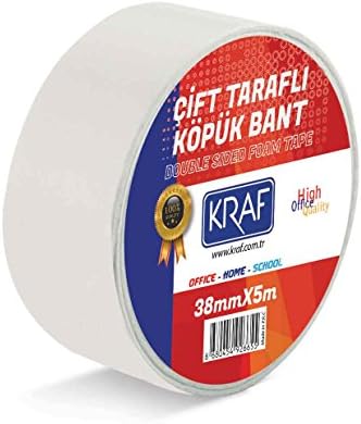 Güçlü - Kraf Çift Taraflı Köpük Bant - 38 mm x 5 metre