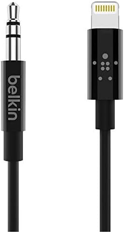 0,9 m Lightning Konnektörlü 3,5 mm Ses Kablosu (Aux Adaptör/ 13/13 mini, 13 Pro/13Pro Max, 12, 11, XS, XR, X ve daha fazlası için Mfi Sertifikalı Lightning-Aux Kablosu) Siyah