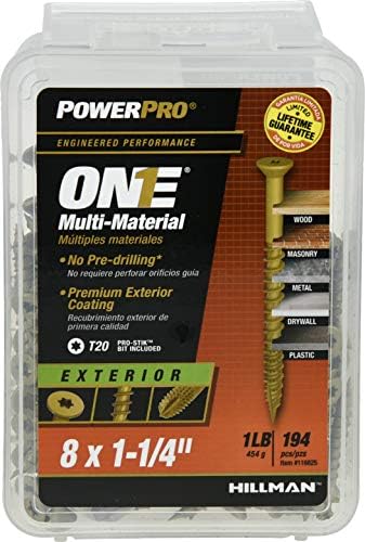 Power Pro One Screws, Flat, Bronze Epoxy Coated, #8 x 1.25-In., 194-Pk. -116825