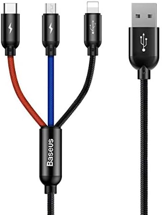 Alternative view of 3 in 1, Lightning için Şarj & Data Aktarım, Micro USB & USB-C için Şarj Kablosu, 0.3 Metre, Siyah