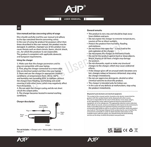 Alternative view of Hakiki 45W AC Adaptörü Inspiron 14 5482, Inspiron 13 7373 Laptop Pil Şarj Pin Boyutu: 4.5mm - Güç Kablosu ile 3.0mm PSU ve 1 Yıl Garanti İngiltere Satıcı