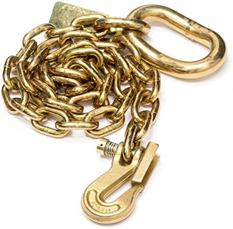 Alternative view of KingChain 426181 3/8 inç x 5 ft. Altın Kromat Traktör Emniyet Bağlayıcı Zincir, Clevis Tutunma Kancası ve Bağlantı Halkası, 6500 lbs. Yük Kapasitesi, Sınıf 70, Çiftçilik, Tomruk, İnşaat için