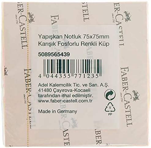 Alternative view of Yapışkan Notluk 75x75mm, Karışık Fosforlu Renkli Küp