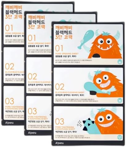 A'PIEU Siyah Noktalar İçin 3 Aşamalı Burun Bandı Goblin Blackhead 3 Nose Pack