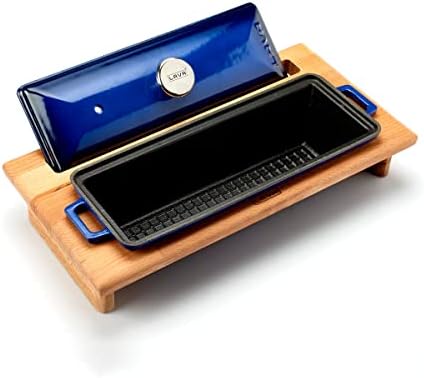 Alternative view of Döküm Ekmek Kabı ve Ahşap Standı, 11x29cm, Mavi