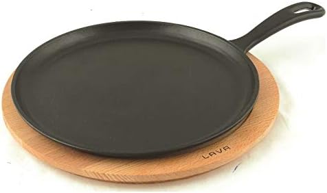 Döküm / Pizza / Pancake Tavası, Yuvarlak, Metal Saplı, 26cm, Siyah