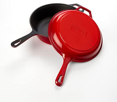 Alternative view of Döküm Combo Derin Tava / Saplı Tencere ve Kızartma Tavası, Metal Saplı Kapaklı, 26cm, Kırmızı