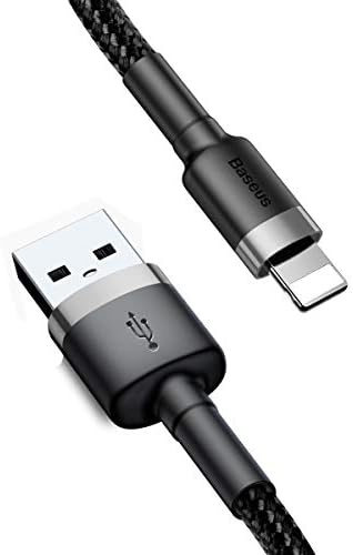 Alternative view of Cafule Serisi, 2.4 A USB-A & Lightning Şarj Kablosu & Data Aktarım Kablosu, 1 Metre, Gri - Siyah
