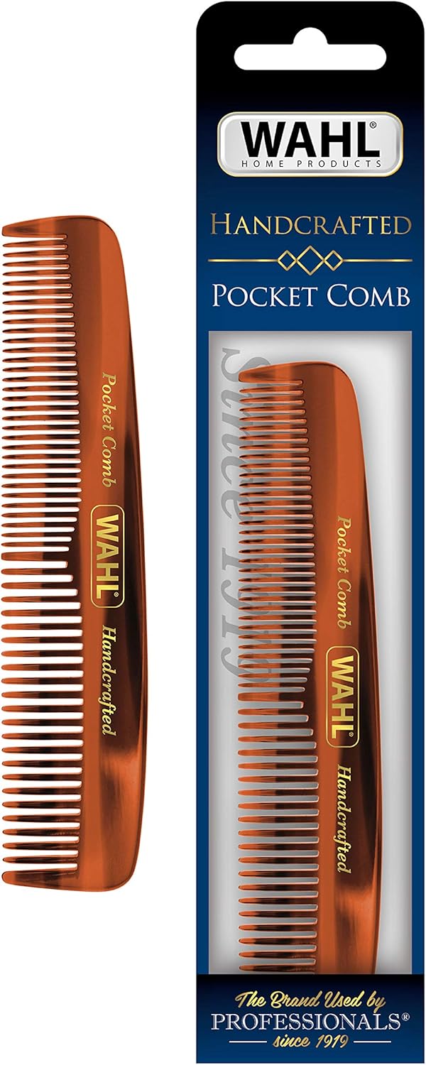 Alternative view of Wahl Erkek Bakımı için Sakal, Bıyık ve Saç Cep Tarağı - Selüloz Asetatlı El İşi ve El Kesimi - Pürüzsüz, Yuvarlatılmış Konik Dişler - Model 3324