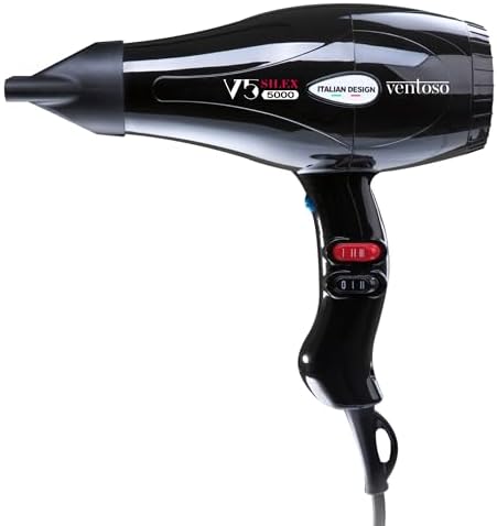 Ventoso V5 Silex5000 Profesyonel Fön ve Sac Kurutma Makinesi, 2500 Watt, Siyah