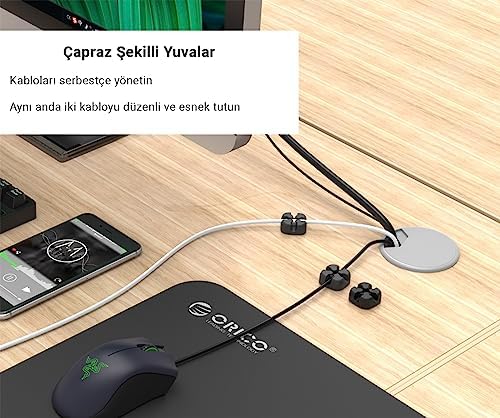 Alternative view of Masaüstü Silikon Kablo Klipsi Düzenleyici Organizer Siyah