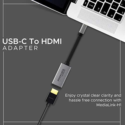 Type-C den HDMI a Bağlantı Kablosu Ultra Hızlı 4k30hz Dönüştürücü/PROMATE MEDIALINK-H1.GREY
