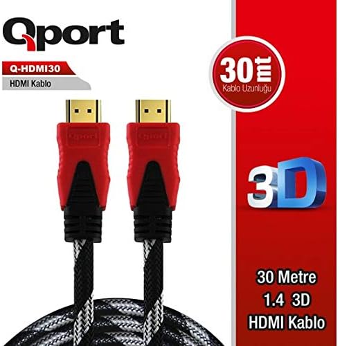 Qport Q Hdmi30 30 Metre Altın Uçlu Hdmi Kablo