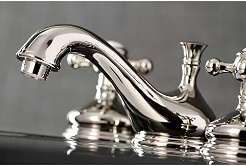 KS1166BX 20,3 cm Yaygın Lavabo Musluğu, Pirinç Pop-Up, Cilalı Nikel